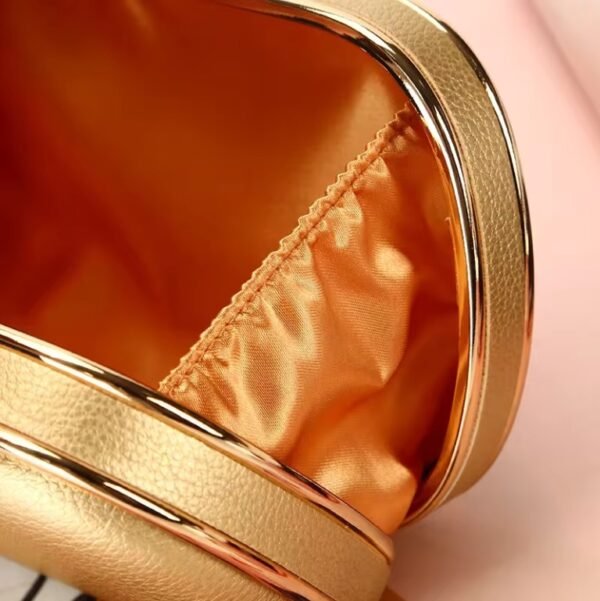 Fashionable Golden PU Leather Handbag